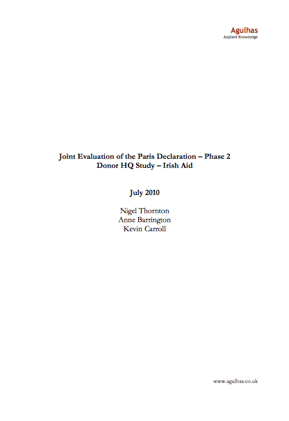 Joint Evaluation of the Paris Declaration (Irish Aid)