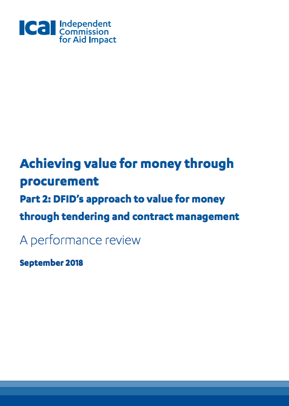 ICAI review of value for money through tendering and contract management