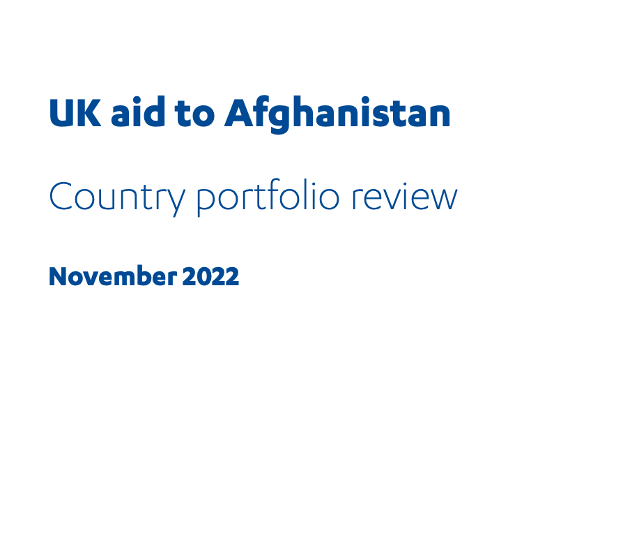 UK aid to Afghanistan