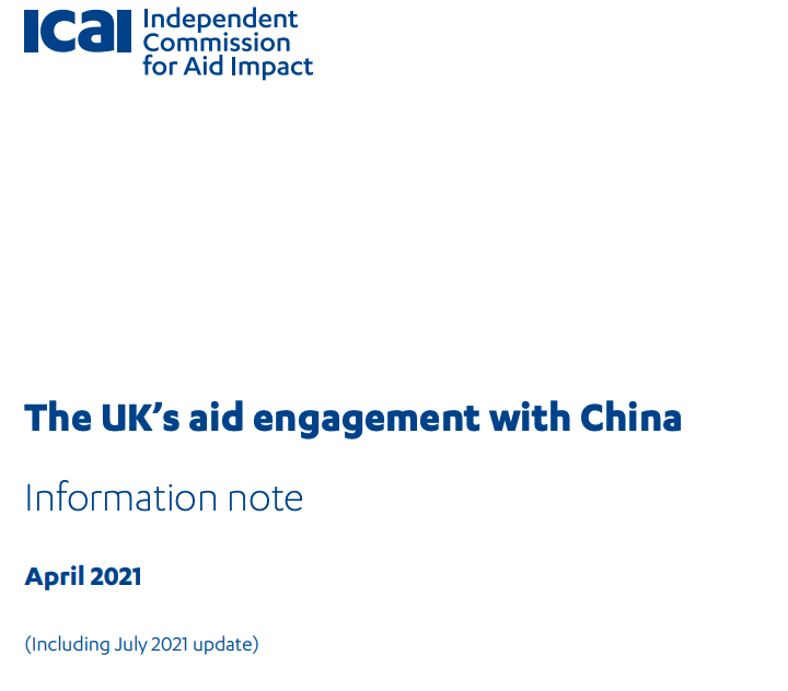 The UK’s aid engagement with China