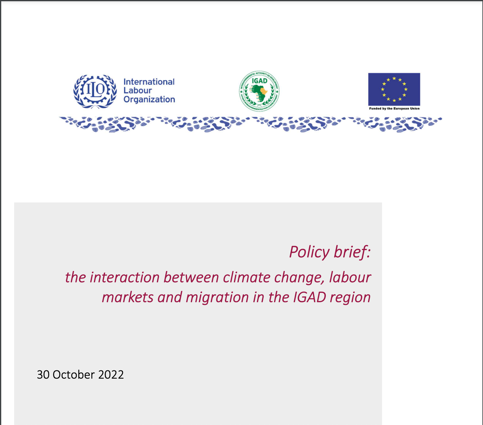 The interaction between climate change, labour markets and migration in the IGAD region