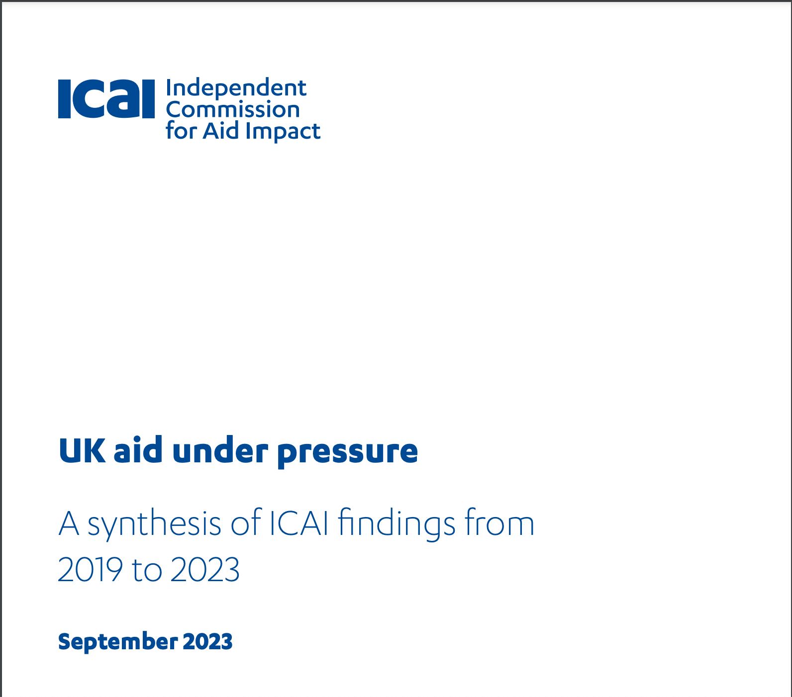 UK aid under pressure: a synthesis of ICAI findings from 2019 to 2023