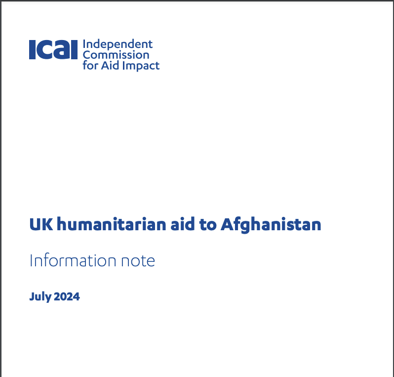 UK humanitarian aid to Afghanistan 2023-24